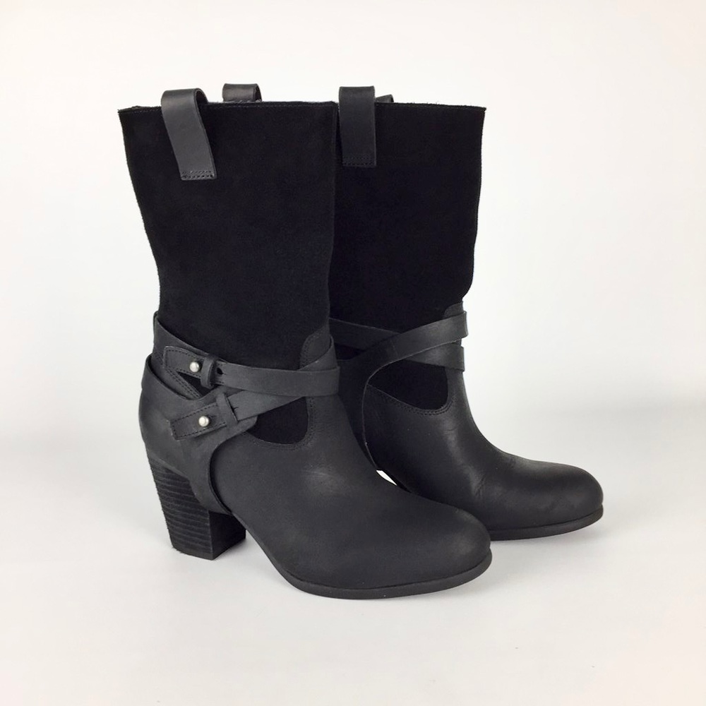 Ralph Lauren Denim Supply Mattie Black Moto Ankle Boots 7